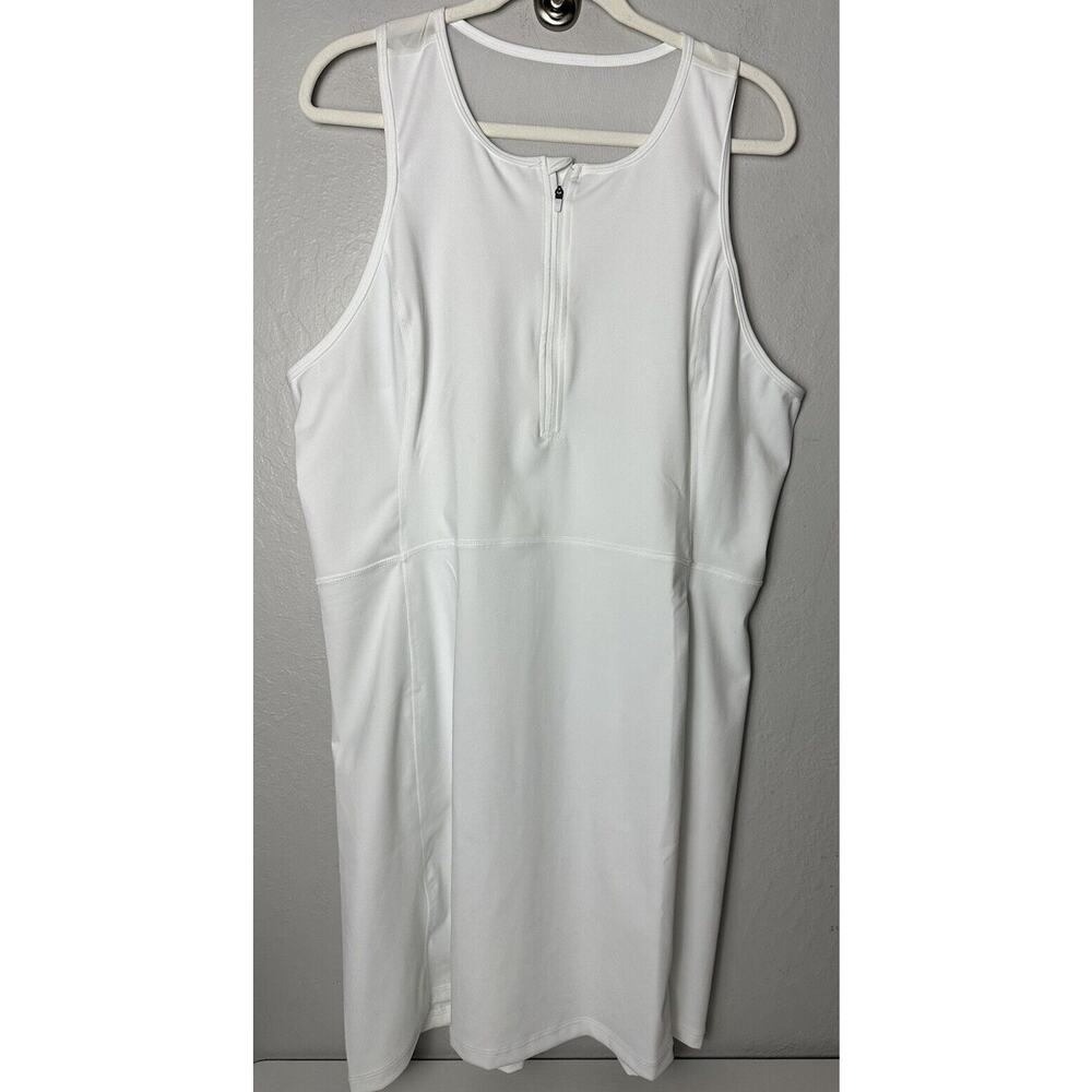 J.Crew Women's CloudStretch Athletic Half-Zip Sports Dress in White XXL